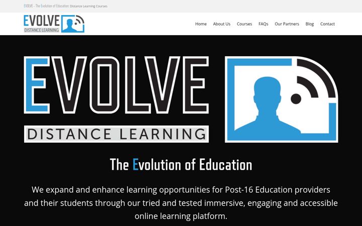 Ekrano kopija evolvedistancelearning.co.uk
