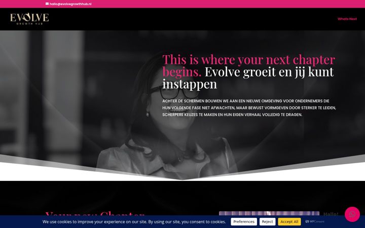 Snímek obrazovky evolvegrowthhub.nl