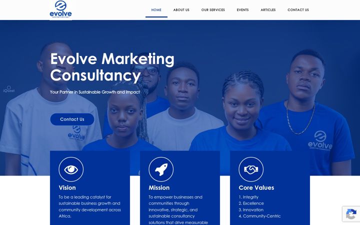 Screenshot stránky evolvemarketingmw.com