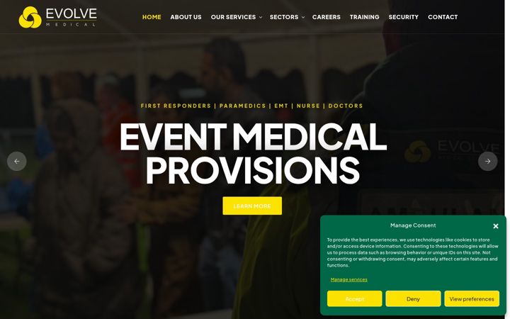 Ekrano kopija evolvemedical.uk
