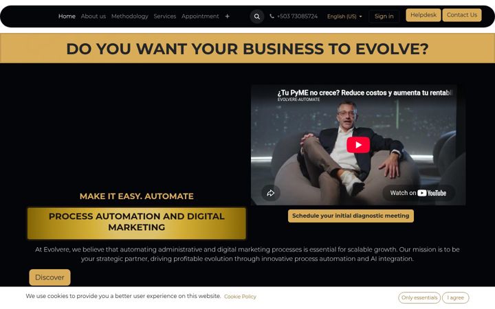 Screenshot stránky evolvere-automate.net