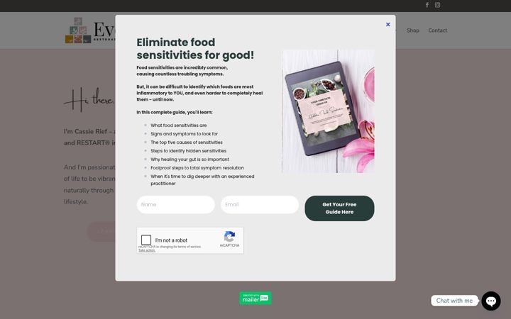 Screenshot of evolverestorativewellness.com