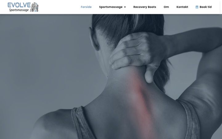 Screenshot of evolvesportsmassage.dk