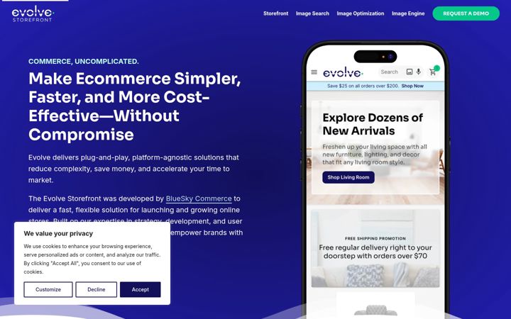 Screenshot of evolvestorefront.com