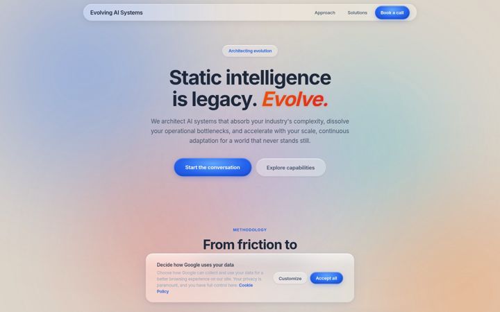 Screenshot of evolvingaisystems.com