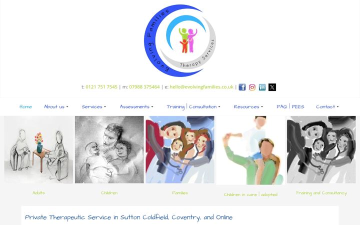 Zrzut ekranu evolvingfamilies.co.uk