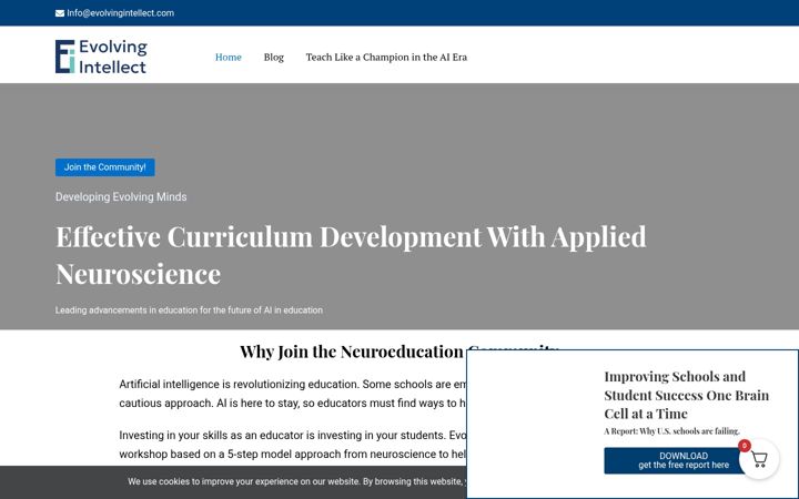 Screenshot of evolvingintellect.com