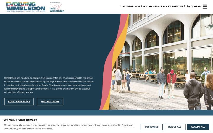 Screenshot of evolvingwimbledon.co.uk