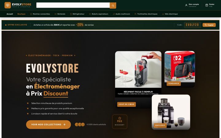 Screenshot of evolystore.com