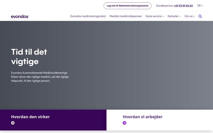 Screenshot of evondos.dk