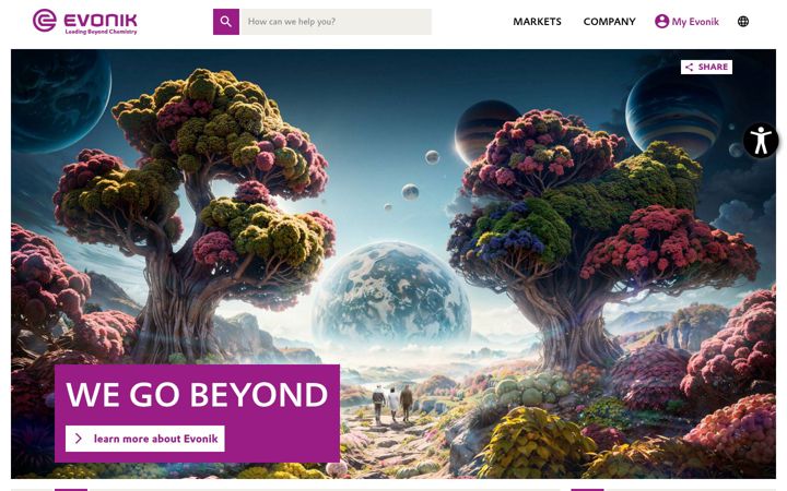 Screenshot van evonik.com