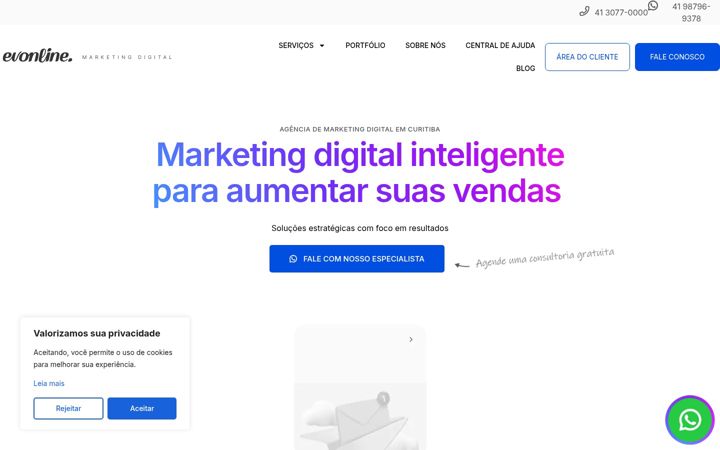 Screenshot di evonline.com.br