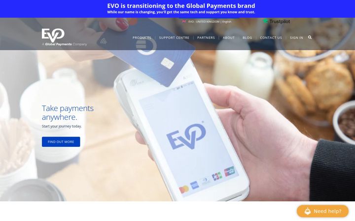Zrzut ekranu evopayments.co.uk