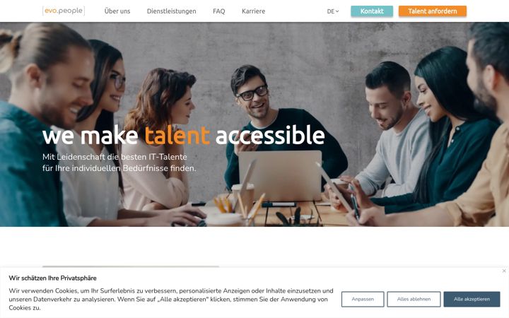 Screenshot of evopeople.at
