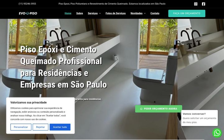 Screenshot of evopiso.com.br