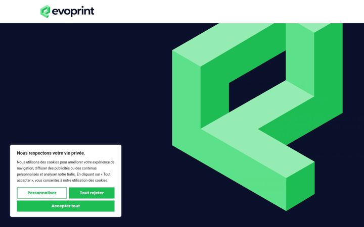 Screenshot of evoprint.ca