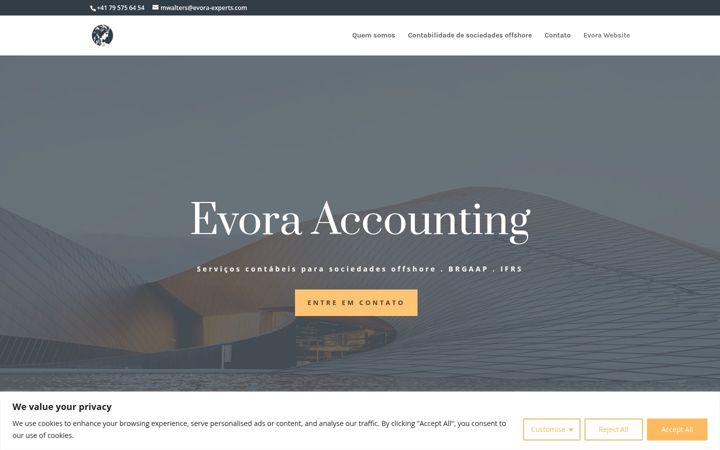 Screenshot of evora-accounting.com