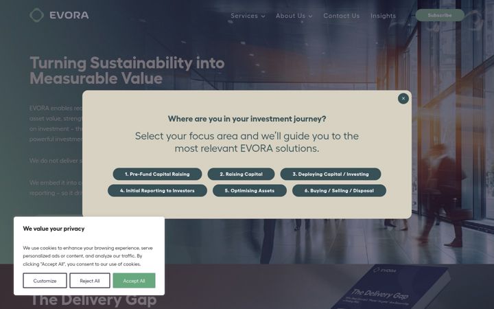Screenshot of evoraglobal.com