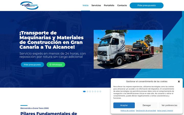 Screenshot of evoratrans2000.com