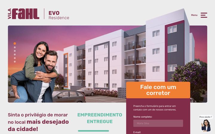 Screenshot of evoresidence.com.br