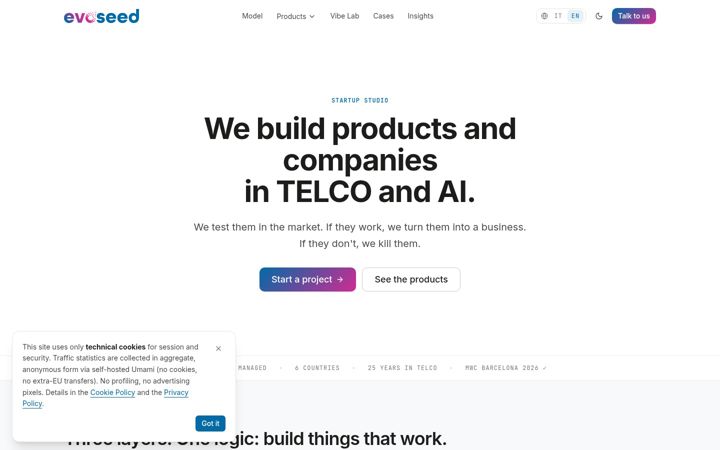 Zrzut ekranu evoseed.io
