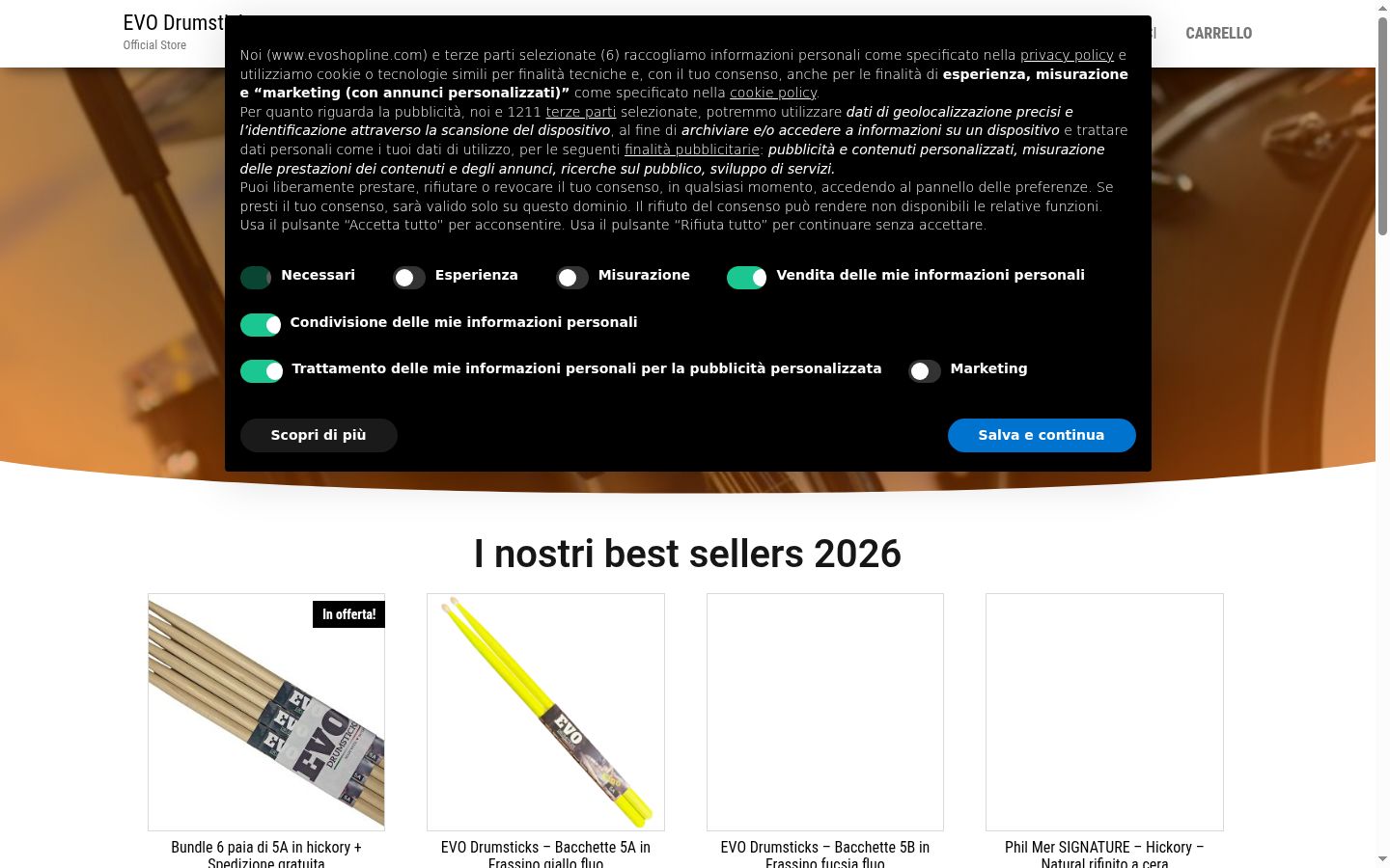Screenshot des Einwilligungsbanners vor jeglicher Interaktion