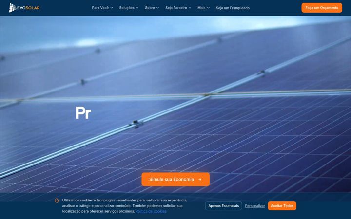 Screenshot of evosolar.com.br