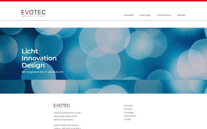 Skærmbillede af evotec-licht.de