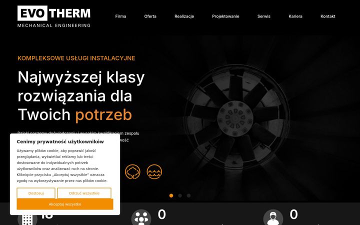 Screenshot of evotherm.pl