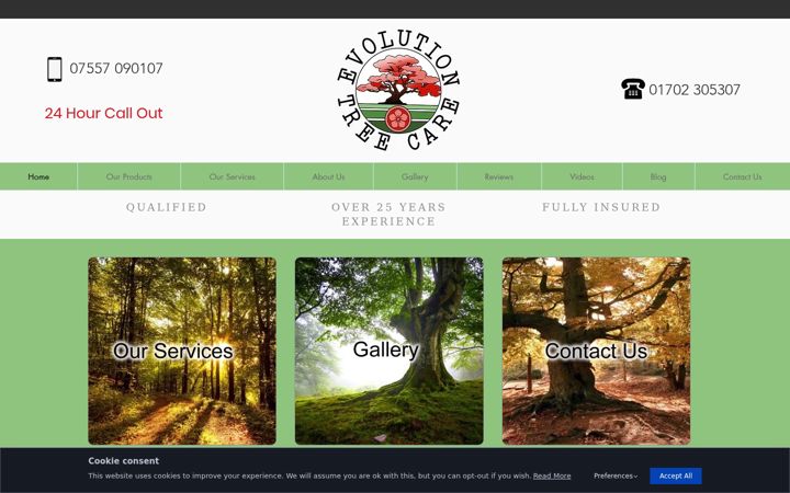 Zrzut ekranu evotreecare.co.uk