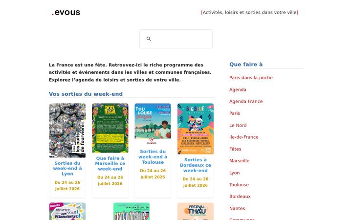 Screenshot of evous.fr