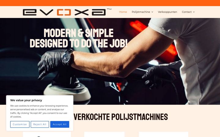 Screenshot of evoxa.nl