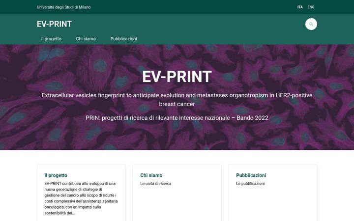 Screenshot of evprint.unimi.it