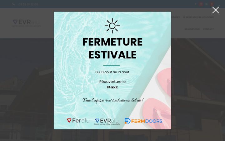 Screenshot of evr-alu.fr
