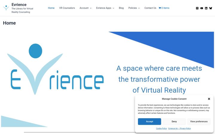 Screenshot of evrience.com