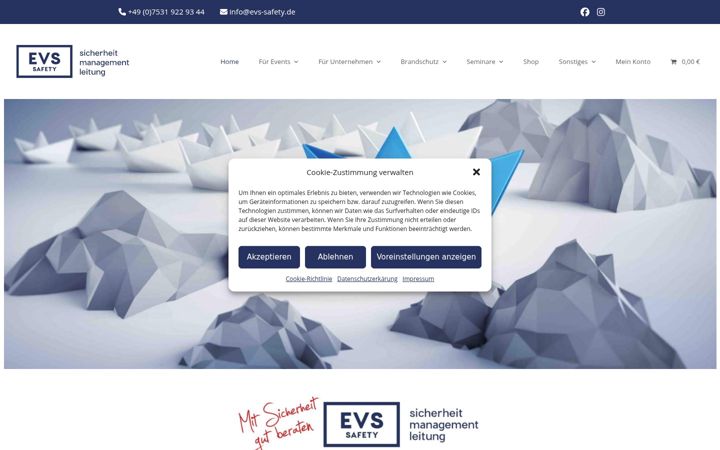 Screenshot of evs-safety.de