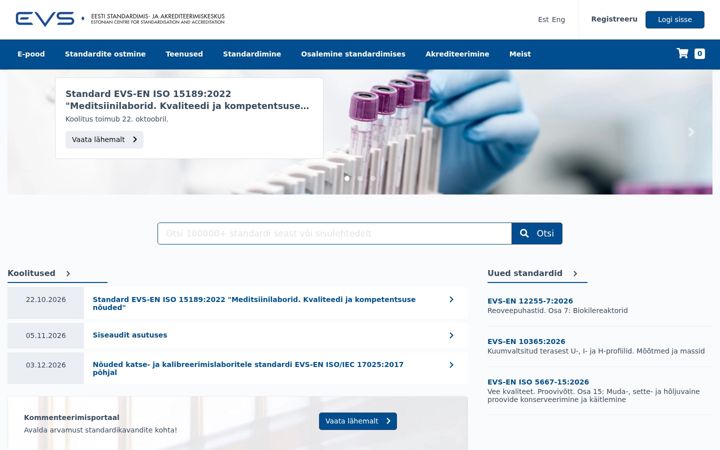 Screenshot of evs.ee