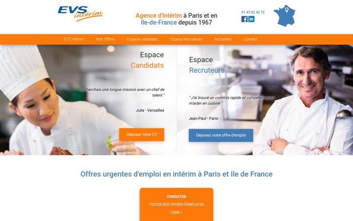 Screenshot of evs.fr