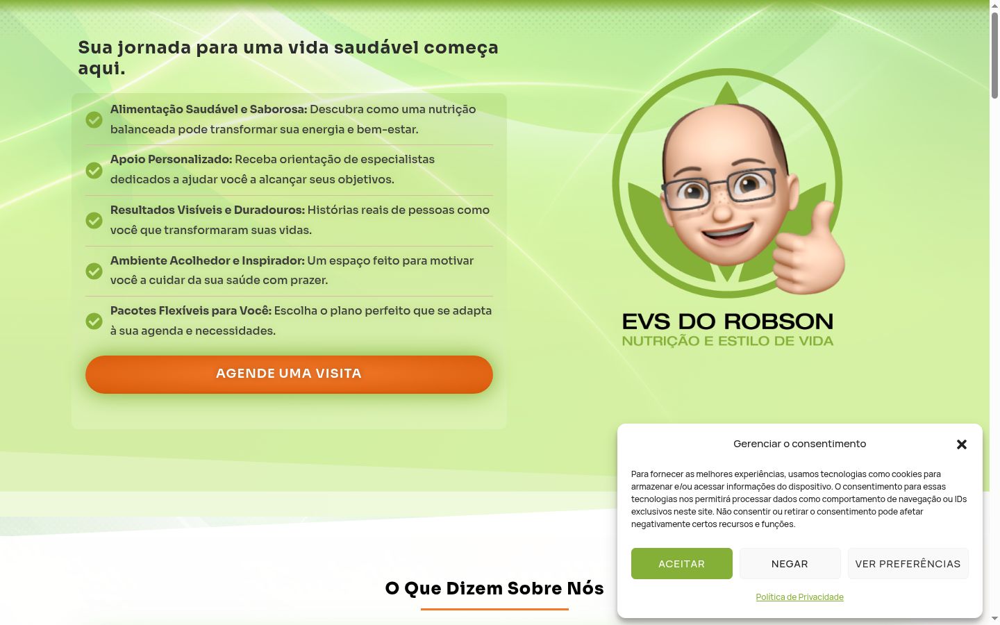 Screenshot del banner di consenso mostrato prima di qualsiasi interazione