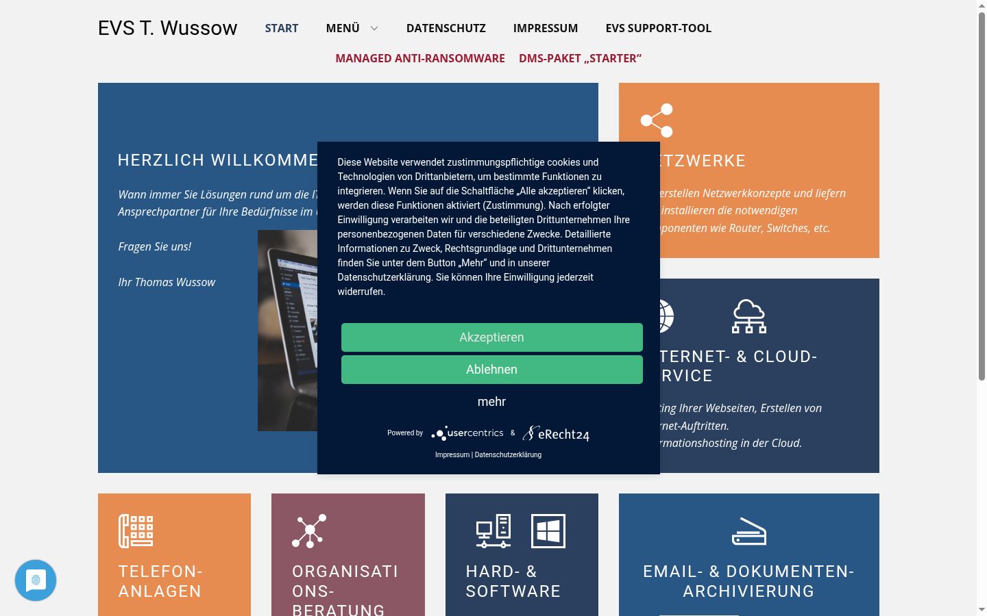 Screenshot of the consent banner shown before any interaction