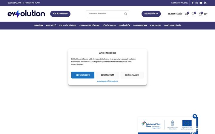 Screenshot of evsolution.hu