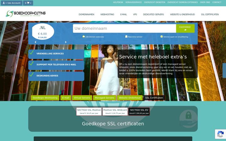 Screenshot of evssl.nl