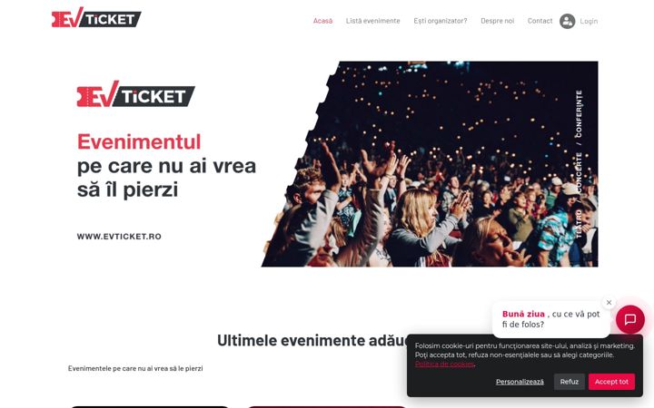 Screenshot of evticket.ro