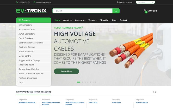 Screenshot of evtronix.ca
