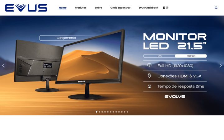 Screenshot of evus.com.br