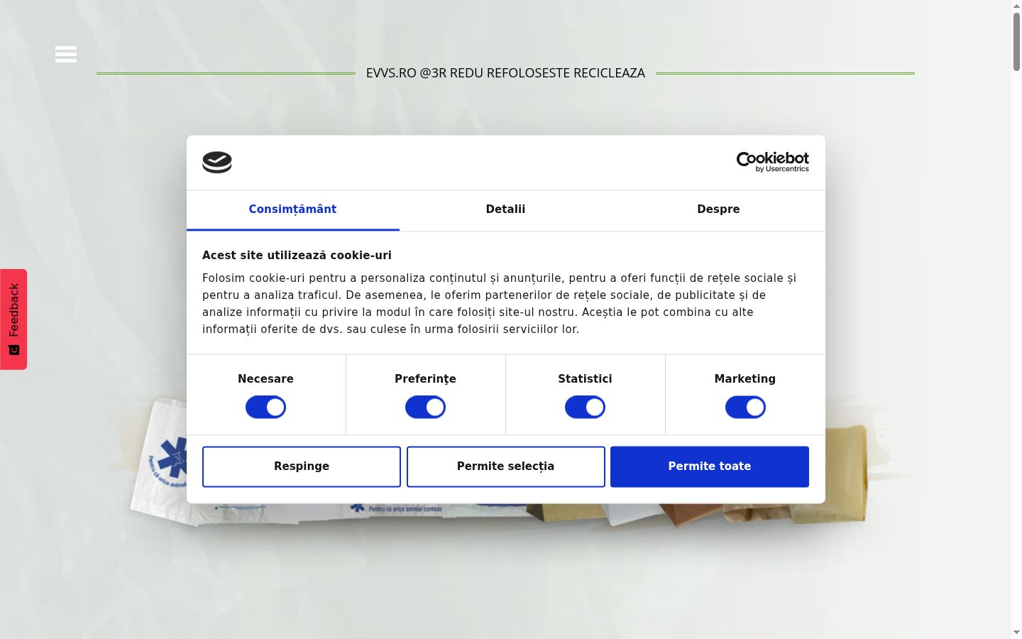 Screenshot del banner di consenso mostrato prima di qualsiasi interazione