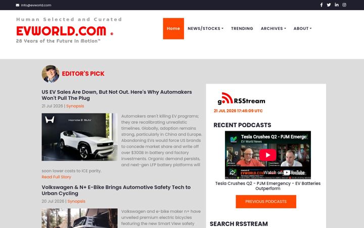 Zrzut ekranu evworld.com