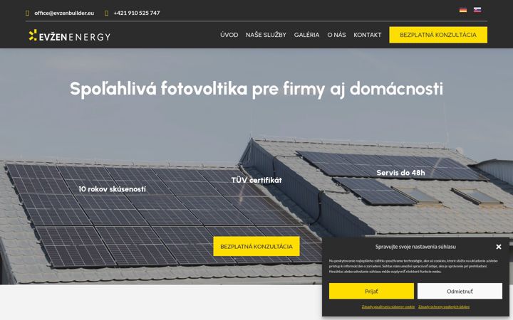 Skærmbillede af evzenenergy.sk
