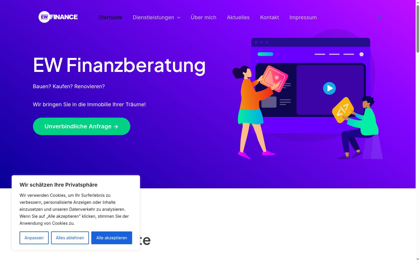 Capture d'écran de la bannière de consentement affichée avant toute interaction