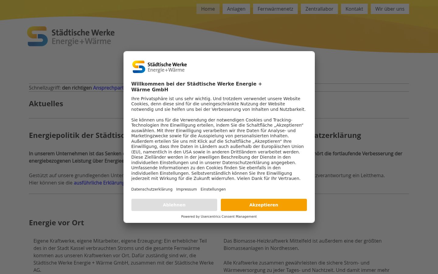 Screenshot van de toestemmingsbanner zoals getoond vóór enige interactie